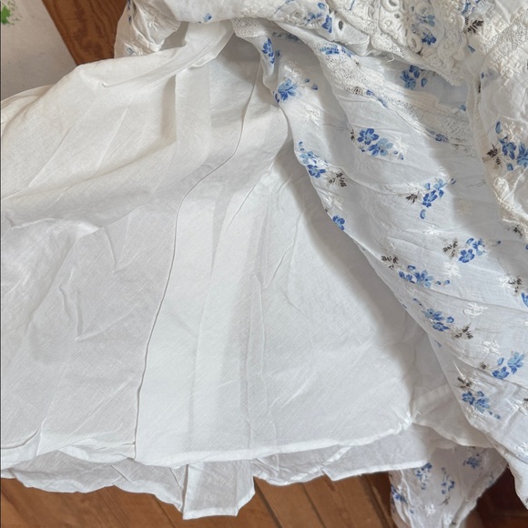 RARE LOVESHACKFANCY Archer Dress in White Blue Floral - Picture 12 of 12